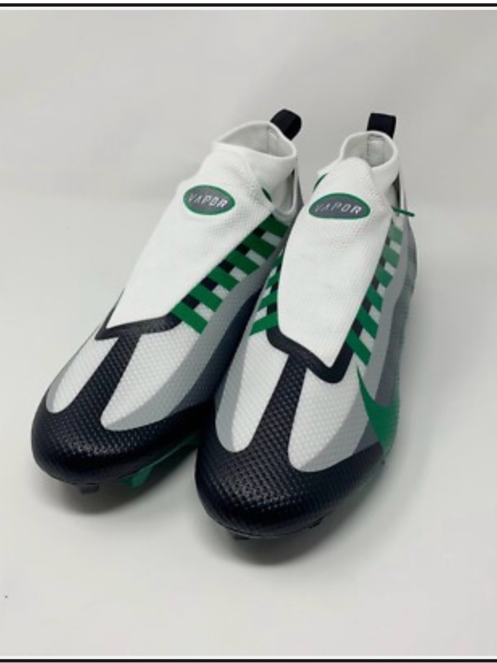 Nike Vapor Men's Laceless Football Cleats in White, Green & Black